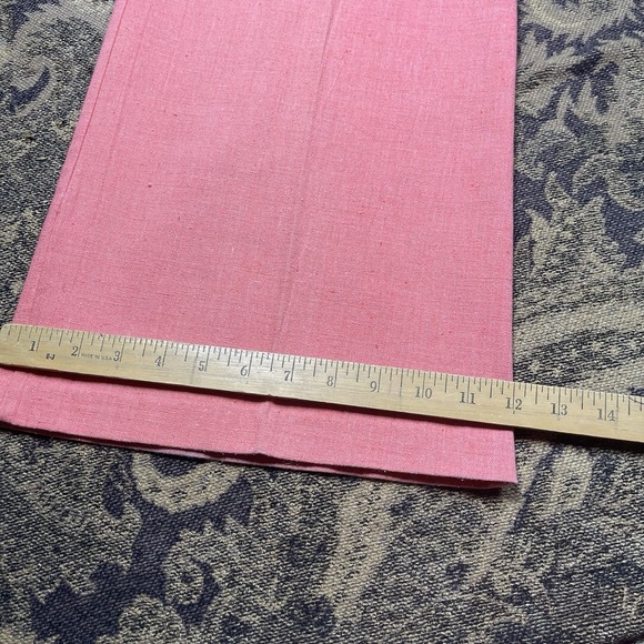 Vtg 60s Pink Salmon Cotton Polyester Flare Wide Leg Disco Pants Womens Size 11 - Picture 9 of 11